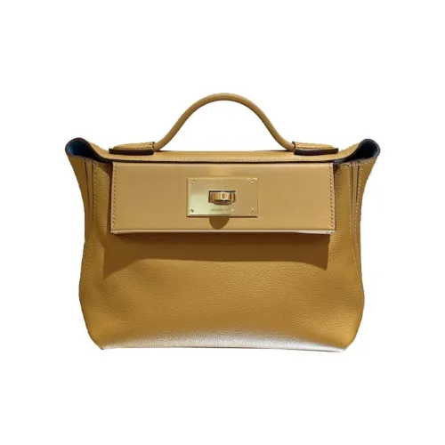 HERMES 24 24 Evercolor Swift Голень Сумка Сумка через плечо Сумка через плечо Мини Женская Карамель Джинсовый синий