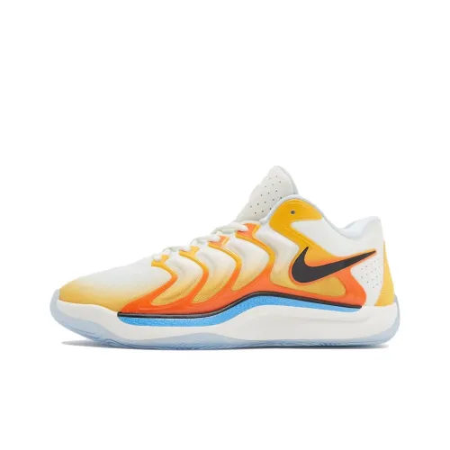 Nike KD 17 Баскетбольные кроссовки Low Топ Оранжевый Белый Черный Мужской