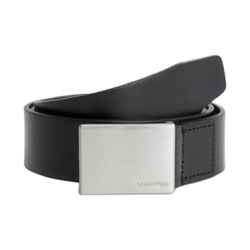 CK Calvin Klein Однотонный Украшение Автоматическая Застежка Кожаные Ремни Мужской Черный Ширина 3,5CM