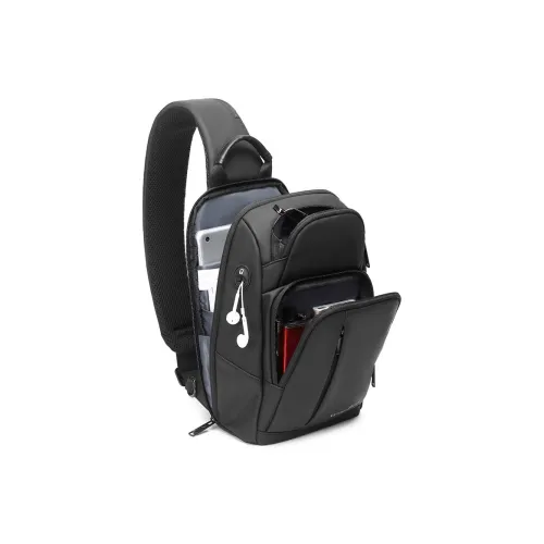 Victorian Traveler Кожа Мембрана Sling Сумка Сумка через плечо Стандартная Мужская Черная