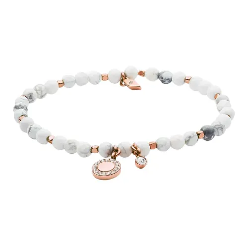 FOSSIL Полудрагоценный камень Халцедон Бусины Браслеты Женские Белые