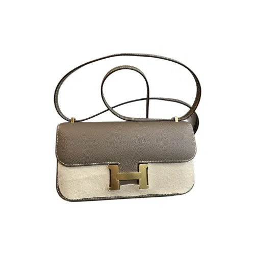 HERMES Эпсомская кожа Сумка через плечо Женская 18 ÉToupe Слоновая серый