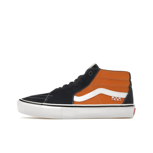 Vans Skate Grosso MID Устойчивый к истиранию Легкий Дышащий MID Кроссовки для скейтбординга Унисекс Сине-оранжевый