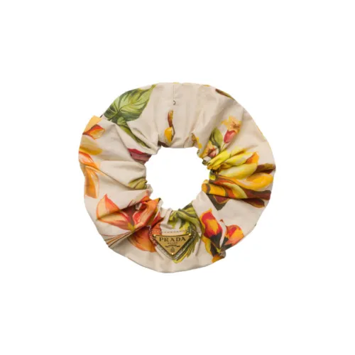 PRADA Ткань Эмаль Металл Резинка для волос Женские Бежевый