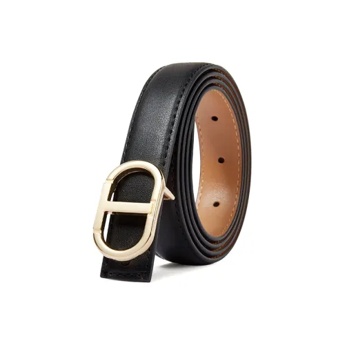 TUCANO Корейский стиль Украшение Юбка на подтяжках с плавной застежкой Кожаные ремни Женские Черный Коричневый Ширина 2,4CM