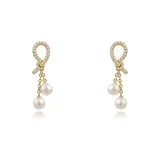 Крест Жемчужный, кисточка, золотые серьги