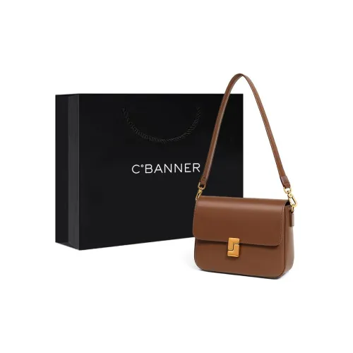 C°BANNER Корова Кожа с Синтетической Кожей Сумка через плечо Стандартная Женская Хаки Кофейный Золотисто-коричневый