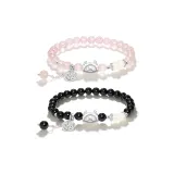 Розовый, черный, 1 пара