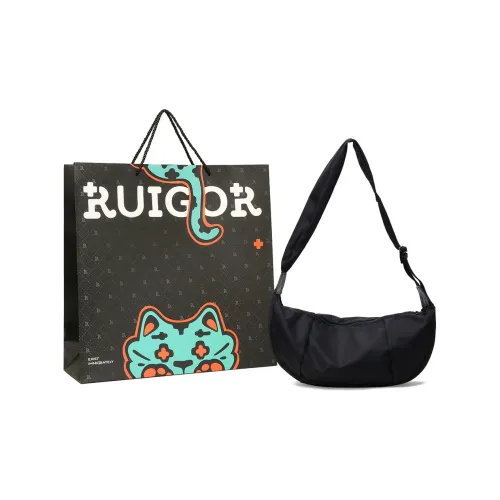 RUIGOR Ткань Пельмени Сумка Плечевая Сумка Стандартная Унисекс Черная