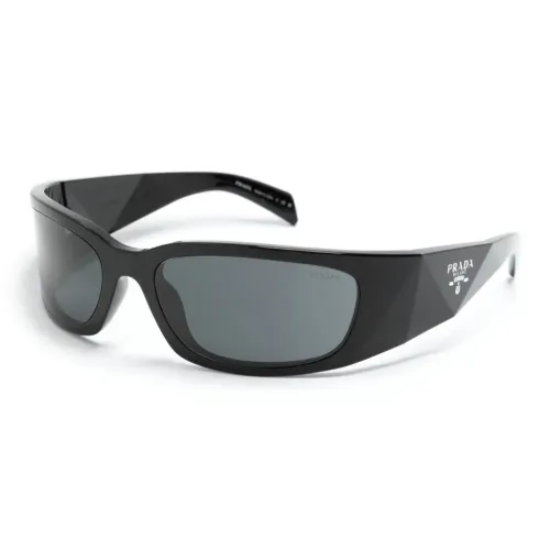 PRADA Прямоугольные Солнцезащитные очки Мужские Черные