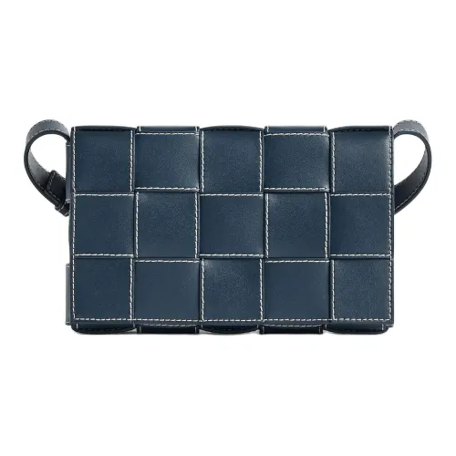 Bottega Veneta Cassette Коровья кожа Сумка через плечо Средний Мужской Темно-синий Натуральный