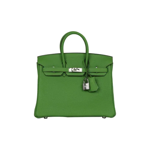 HERMES Birkin Коровья кожа Togo Сумка Birkin Сумка Унисекс A8 Yuka Лента Зеленый
