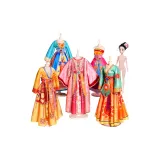 Классический китайский стиль ☆ прекрасная одежда [Консервы составляют 5 комплектов платьев] платье-вверх кукла + подарочная коробка + наклейка для ногтей + подарок