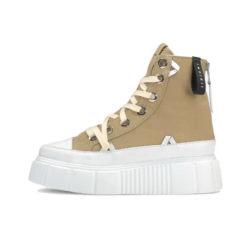 Inuikii High Top Canvas Shoes Yellow Green Women's