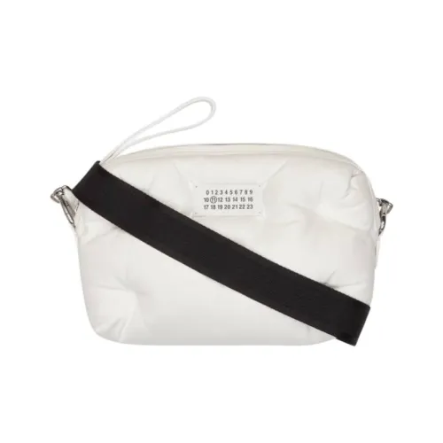 Maison Margiela Glam Slam Лоскутная вышивка Напп-кожа Сумка через плечо Бананка Мужская Белая