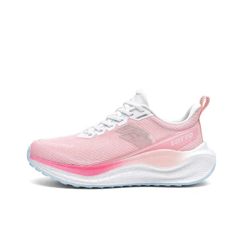 LOTTO Shock Absorbers Slip-Resistant Abrasion-Resistant Low Top Беговые кроссовки Женские Fluorescent Peach Pink