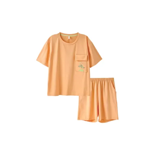 Fun Rabbit Пижамный комплект Женские Пламя Почва Апельсин