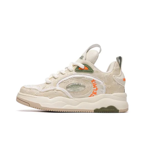 Angelmi Амортизация Устойчивость к истиранию Дышащие Скейтбординг Кроссовки с низким верхом Унисекс Бежевые