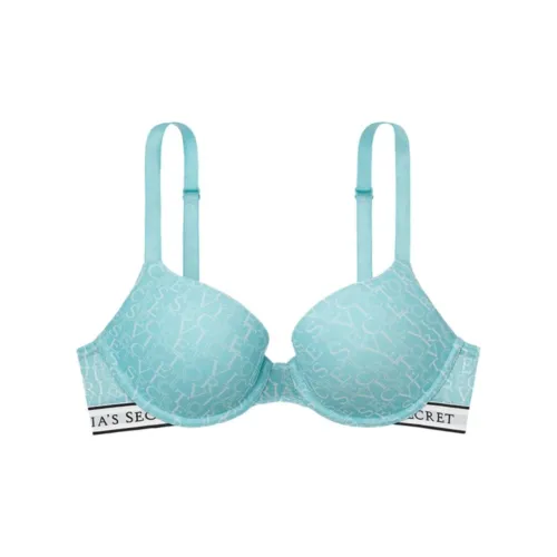 Victoria's Secret Xiaobing Cup Series 9604 Тонкий Наполнитель Style LOGO Низ Базовый Бюстгальтер Женский Озерный Синий