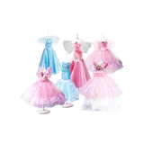 Розовый Леди + Ледяной и Снег [Консервы составляют 6 наборов Платьев] Подарочная коробка + Аксессуар Упаковка