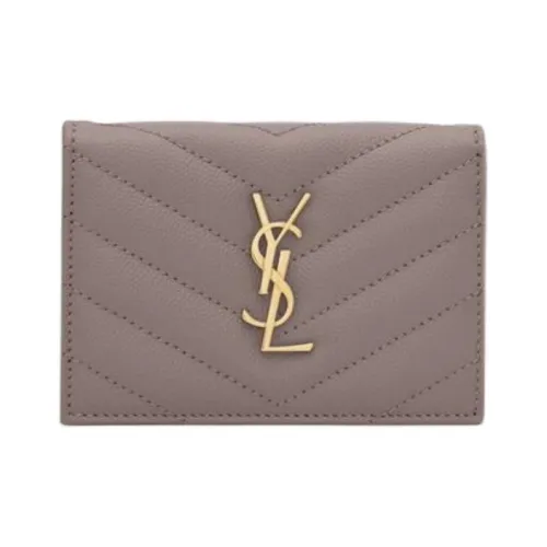 SAINT LAURENT с коровьей кожей и овчиной кошелек женский туманно-белый