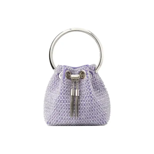 Jimmy Choo Beaded Embroidery Satin Bucket Bag Shoulder Bag Mini Handbag Women's Tanzanite Blue Джимми Чу Бисерная Вышивка Сатиновая Сумка-ведро Сумка через плечо Мини Сумка Женская Танзанит Синий