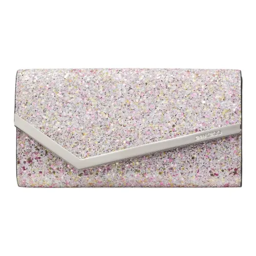 Jimmy Choo Блестящий Розовый Ткань Одно Плечо Через Плечо Клатч Мини Женский Конфетный Розовый