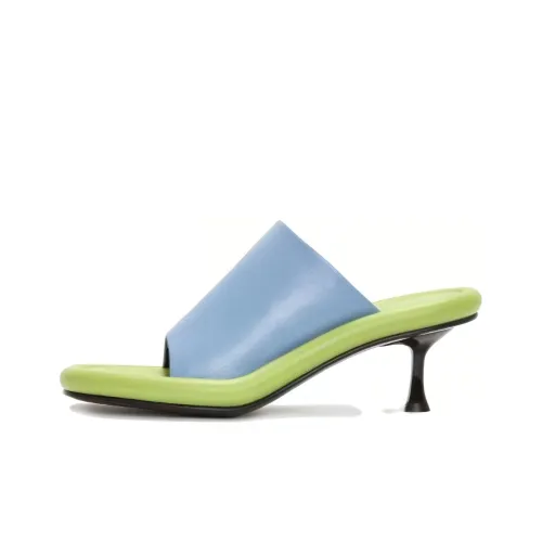 JW Anderson Bumper Tube Натуральная кожа Слипоны Женские Синие Зеленые