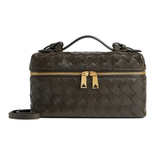 Bottega Veneta Телячья кожа Одно плечо Через плечо Косметичка Мини Женские Хаки