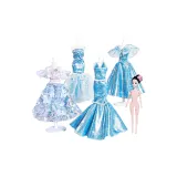 Высокая мода ☆ Ледяной и Снег Фантастический [4 набора платьев Консервы будут изготовлены] Платье-Вверх Кукла + Подарочная коробка + Наклейки для ногтей + Подарочный набор