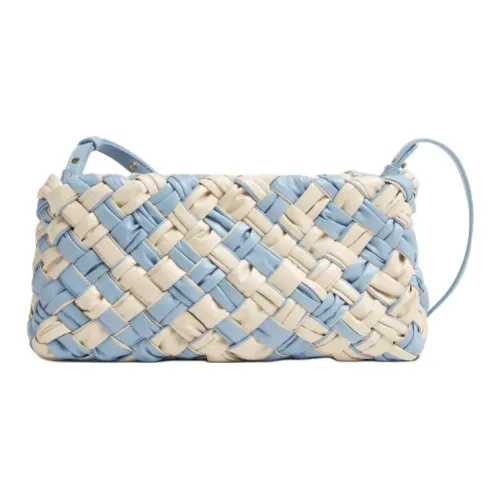 Bottega Veneta Телячья кожа Сумка через плечо Сумка на плечо Маленькая Женская Морская соль Белая Смешанная Ледяной Синий