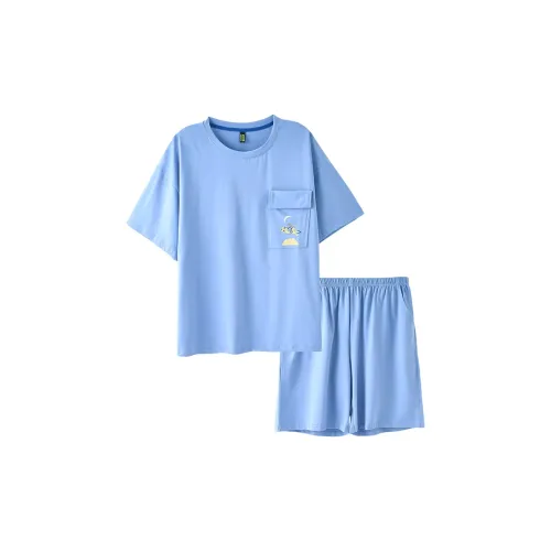 Fun Rabbit Пижамный комплект Мужской Звездно-Морской Синий