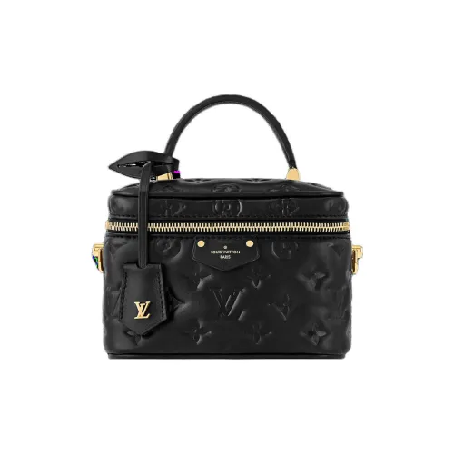 LOUIS VUITTON Vanity FLUFFY Овечья шкура Сумка для грима Сумка через плечо Сумка Маленькая Женская Черная