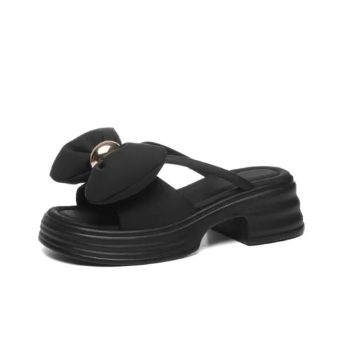 Golden Silk Rabbit Slip-Resistant Quick-Dry Слипоны Женские Черные