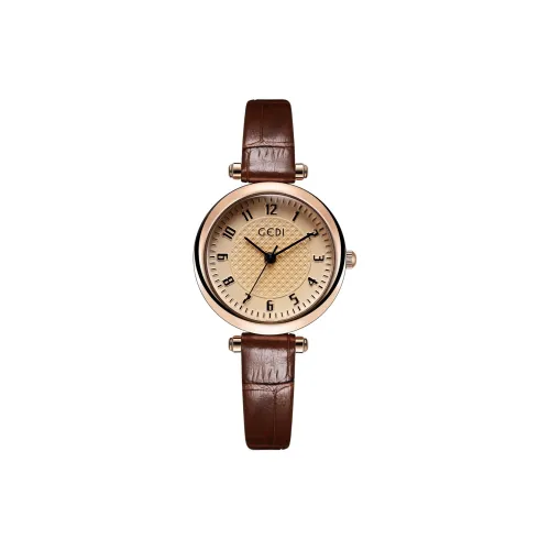 GEDI Кварцевый механизм Женские часы Кофе Циферблат часов