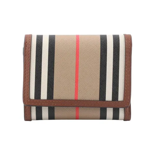 Burberry Покрытый холст с кожаными вставками Кошелек Женские Коричневый