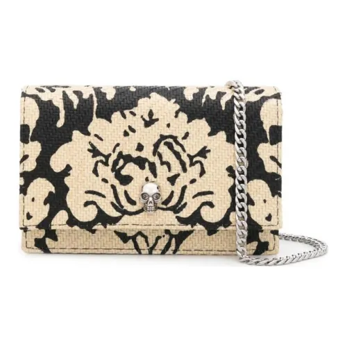 Alexander McQueen Рафия Сумка через плечо Женская Черная и Бежевая