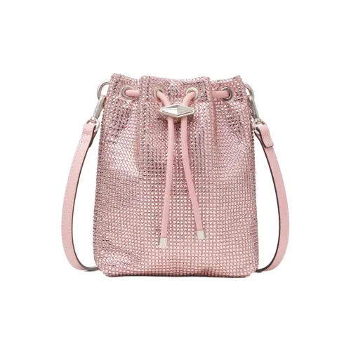 Jimmy Choo Сатиновая ведрообразная сумка сумка через плечо женская розовая