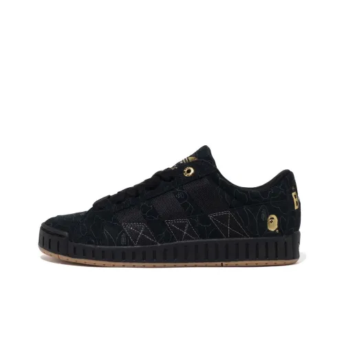 BAPE BLACK x adidas originals NRTN Slip-resistant Abrasion-resistant Low Top Skateboard Shoes Women's Black BAPE BLACK x adidas Originals NRTN Скейтборд Кроссовки Низкие противоскользящие устойчивые к истиранию женские черные