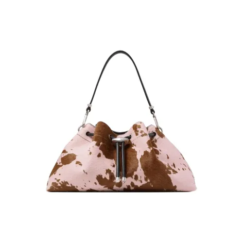 Jimmy Choo Деним Текстура Кожа Сумка через плечо Сумка Женская Розовая