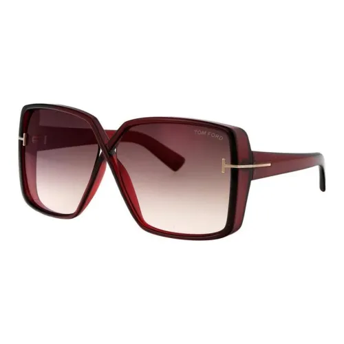 TOM FORD Квадратные Солнцезащитные Очки Женские Темно-Красные