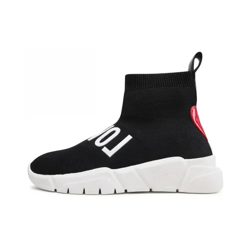 LOVE MOSCHINO Высокие топы Повседневная обувь Женская Черный Белый Красный