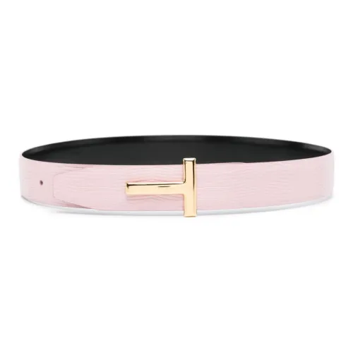TOM FORD Тисненый Effect Smooth Clasp Brass Calfskin Leather Belts Women's Pink