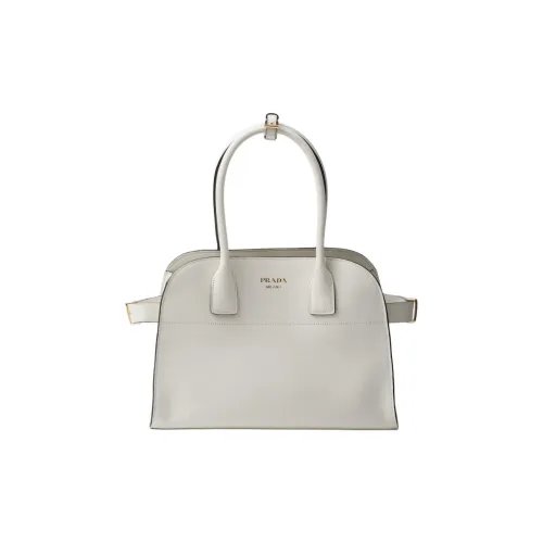 PRADA Кожа Тоут Сумка Сумка для покупок Сумка среднего размера Женская Белая