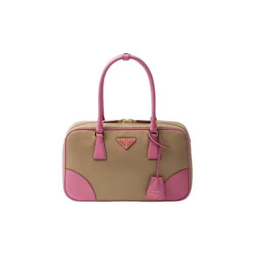 PRADA RE Edition Нейлоновая Сумка через плечо с кожаными вставками Сумка среднего размера Женская CAMEL и Розовая