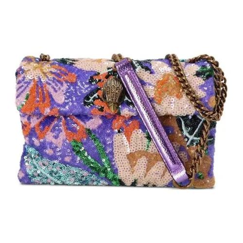 Kurt Geiger London Ткань Sequin Патч Сумка через плечо Унисекс Аметистовый Фиолетовый с Многоцветным