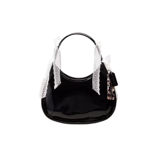 Coachtopia Ergo Лак Кожаная Сумка Маленькая Женская Черная