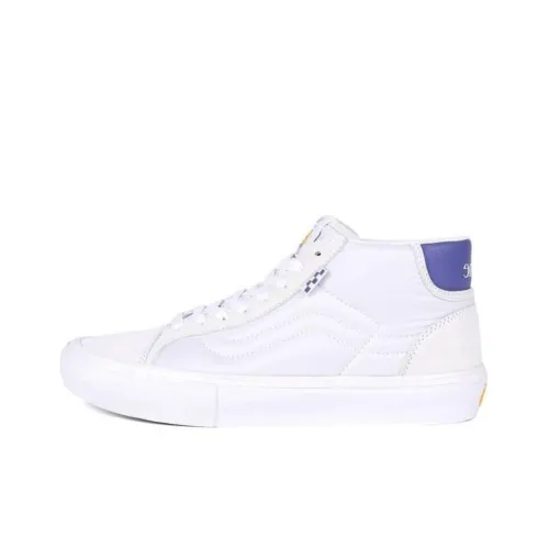 VANS Mid Skool LTD Амортизация Устойчивый к истиранию Легкий And Дышащий MID Топ Скейтборд Кроссовки Унисекс Белый