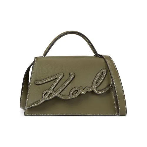 Karl Lagerfeld Amber Valetta Коллаборация Кожа Сумка Сумка через плечо Сумка через плечо Унисекс Оливково-зеленый