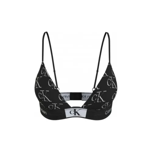 CALVIN KLEIN Без подкладки Треугольный бюстгальтер Европейская версия Женские Черный